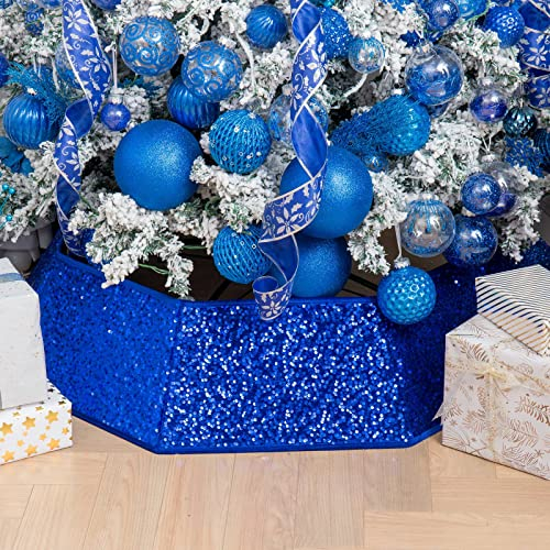 Foto 1 | Collar Para Árbol De Navidad, Lentejuelas, 85 Cm, Azul, Navidad - Venta Internacional.