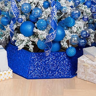 Foto 1 | Collar Para Árbol De Navidad, Lentejuelas, 85 Cm, Azul, Navidad - Venta Internacional.
