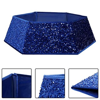 Foto 3 | Collar Para Árbol De Navidad, Lentejuelas, 85 Cm, Azul, Navidad - Venta Internacional.