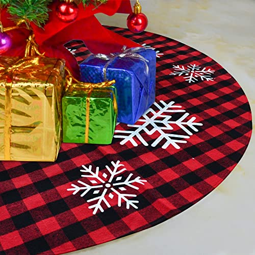 Foto 3 pulgar | Faldón Para Árbol De Navidad Joyin Rojo Y Negro Con Diseño De Búfalo A Cuadros, 91 Cm - Venta Internacional.