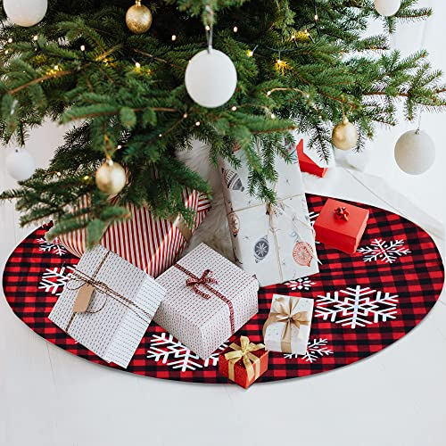 Foto 5 pulgar | Faldón Para Árbol De Navidad Joyin Rojo Y Negro Con Diseño De Búfalo A Cuadros, 91 Cm - Venta Internacional.
