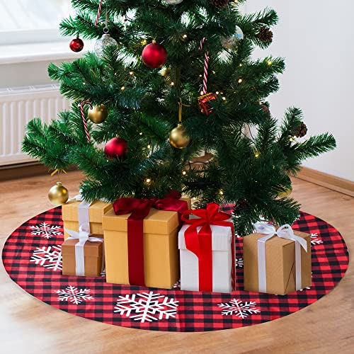 Foto 6 pulgar | Faldón Para Árbol De Navidad Joyin Rojo Y Negro Con Diseño De Búfalo A Cuadros, 91 Cm - Venta Internacional.