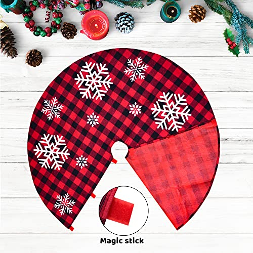 Foto 7 pulgar | Faldón Para Árbol De Navidad Joyin Rojo Y Negro Con Diseño De Búfalo A Cuadros, 91 Cm - Venta Internacional.