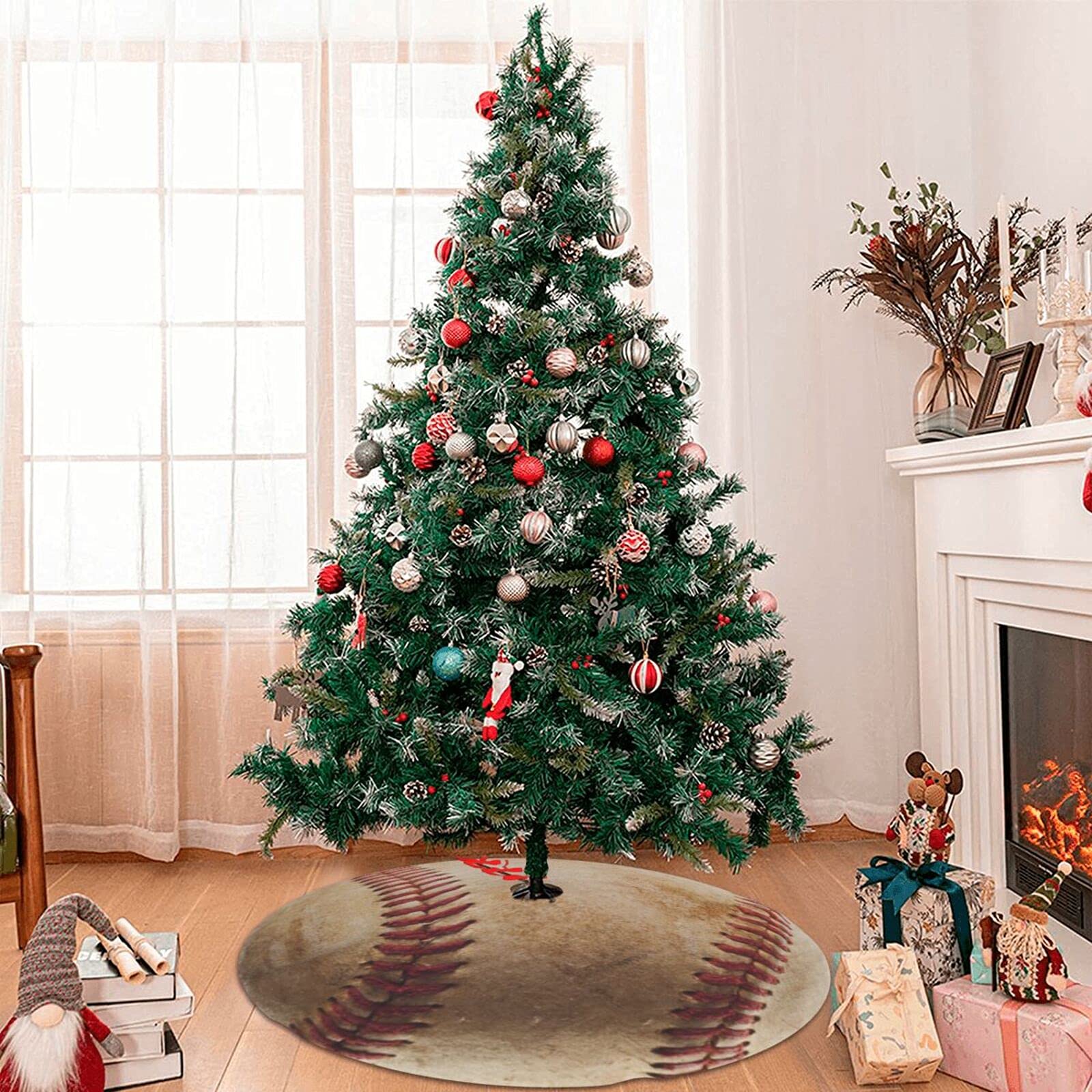 Foto 7 | Alfombrilla Blublu Para Árbol De Navidad, 36 Pulgadas, Con Cuerdas Rojas - Venta Internacional.