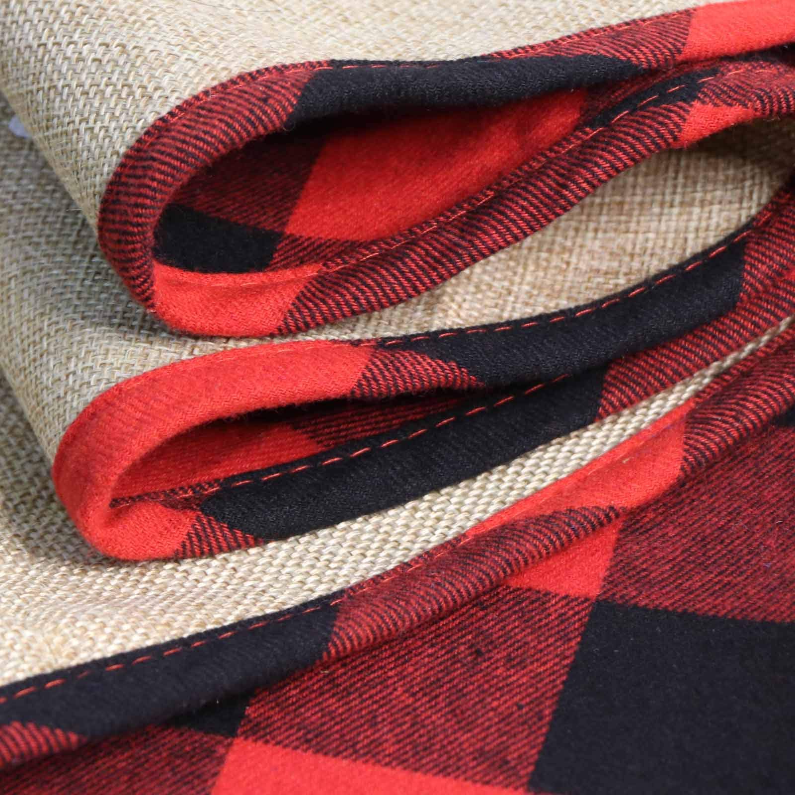 Foto 5 pulgar | Falda De Árbol De Navidad Ourwarm, Color Rojo Y Negro, Diseño De Búfalo, 122 Cm - Venta Internacional.