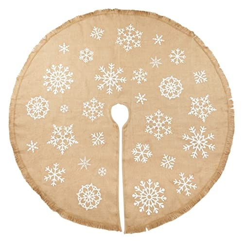 Faldón De Arpillera Juvale Para Árbol De Navidad, 150 Cm, Diseño Rústico Con Forma De Copo De Nieve - Venta Intern $847