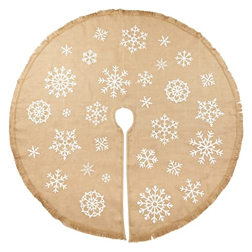 Foto 2 pulgar | Faldón De Arpillera Juvale Para Árbol De Navidad, 150 Cm, Diseño Rústico Con Forma De Copo De Nieve - Venta Intern