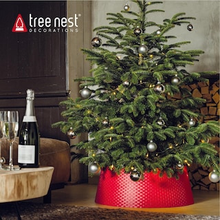 Foto 3 | Collar De Árbol De Navidad Con Forma De Nido Redondo De Mimbre Para 56 A 68 Cm - Venta Internacional.