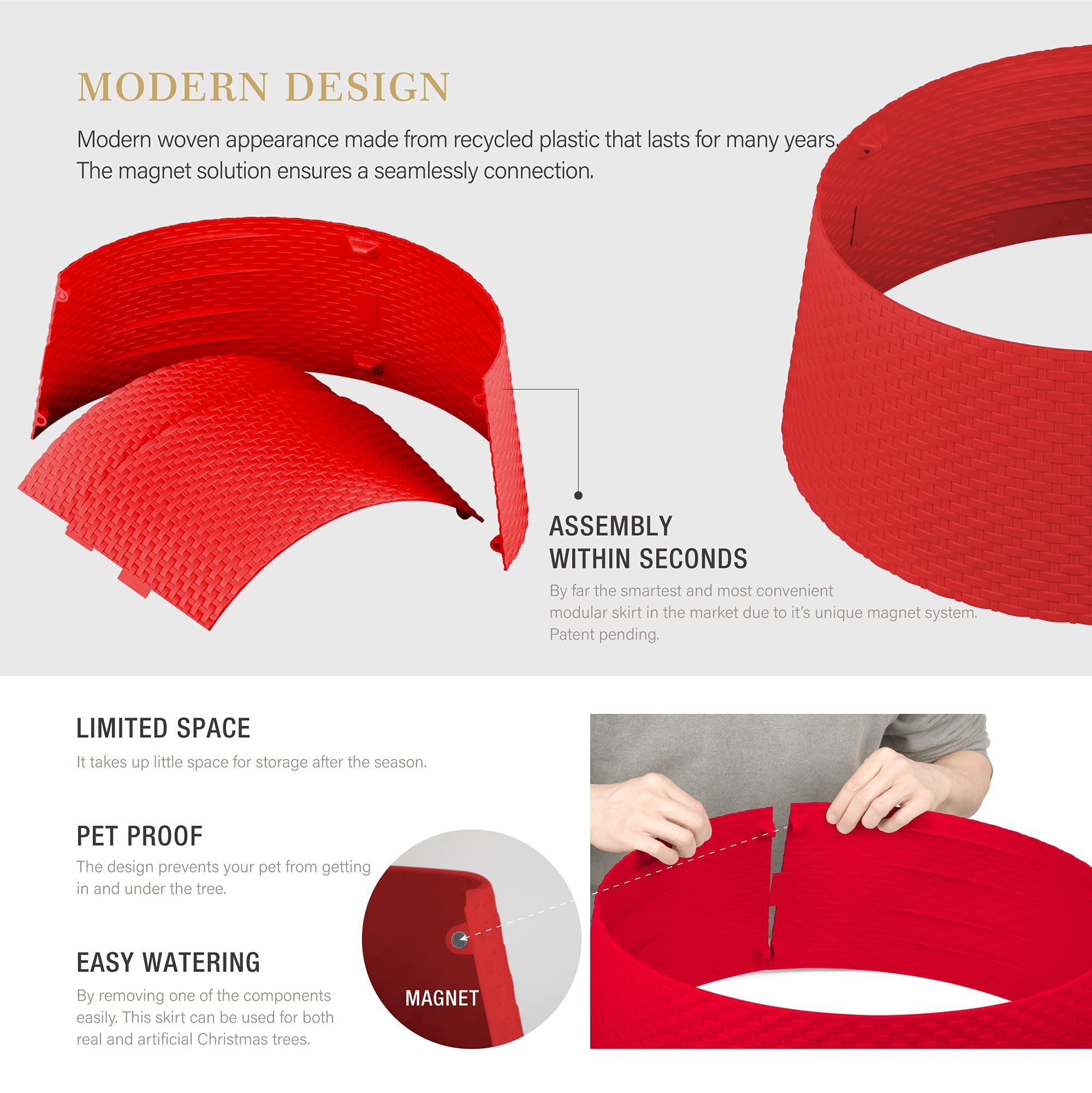 Foto 4 | Collar De Árbol De Navidad Con Forma De Nido Redondo De Mimbre Para 56 A 68 Cm - Venta Internacional.