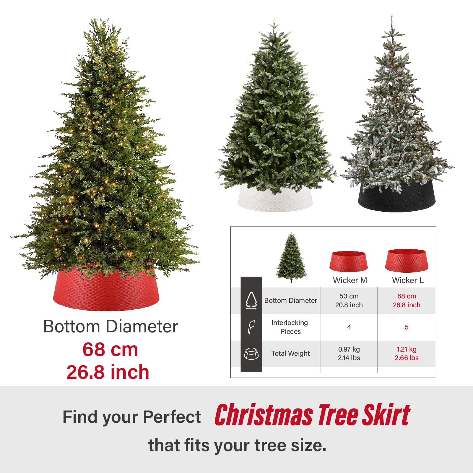 Foto 6 pulgar | Collar De Árbol De Navidad Con Forma De Nido Redondo De Mimbre Para 56 A 68 Cm - Venta Internacional.