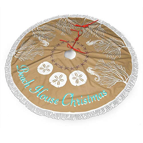 Foto 2 pulgar | Falda Para Árbol De Navidad Freehotu Beach Coral Christmas, 48 Cm - Venta Internacional.