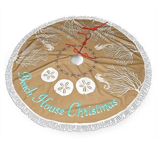 Foto 1 | Falda Para Árbol De Navidad Freehotu Beach Coral Christmas, 48 Cm - Venta Internacional.