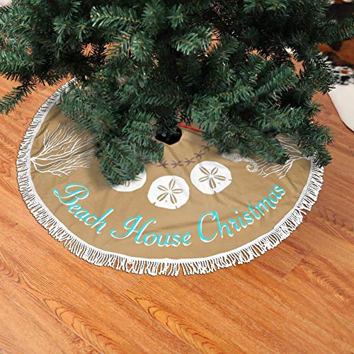 Foto 3 pulgar | Falda Para Árbol De Navidad Freehotu Beach Coral Christmas, 48 Cm - Venta Internacional.