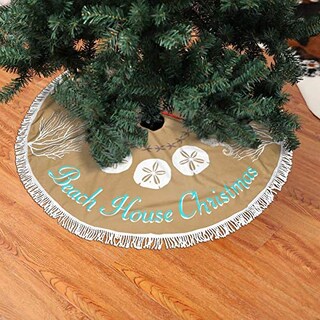 Foto 2 | Falda Para Árbol De Navidad Freehotu Beach Coral Christmas, 48 Cm - Venta Internacional.