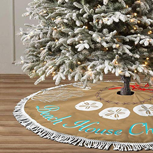 Foto 4 pulgar | Falda Para Árbol De Navidad Freehotu Beach Coral Christmas, 48 Cm - Venta Internacional.