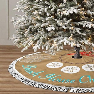 Foto 3 | Falda Para Árbol De Navidad Freehotu Beach Coral Christmas, 48 Cm - Venta Internacional.