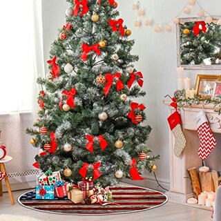 Foto 2 | Falda Para Árbol De Navidad, Diseño De Dussdil, Bandera De Ee. Uu., 90 Cm, Madera Patriótica - Venta Internacional.
