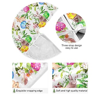 Foto 2 | Falda Qilmy Para Árbol De Navidad, Doble Capa, Poliéster Fino, 90 Cm - Venta Internacional.