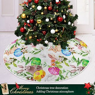 Foto 6 | Falda Qilmy Para Árbol De Navidad, Doble Capa, Poliéster Fino, 90 Cm - Venta Internacional.