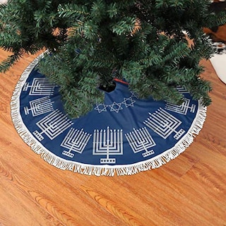 Foto 2 | Candelabro Plateado Con Falda De Árbol De Navidad Freehotu Hanukkah - Venta Internacional.