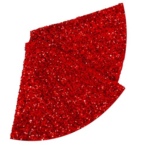 Falda Para Árbol De Navidad Fuhsy, Terciopelo Con Lentejuelas Rojas, 46 Pulgadas De Diámetro - Venta Internacional. $671