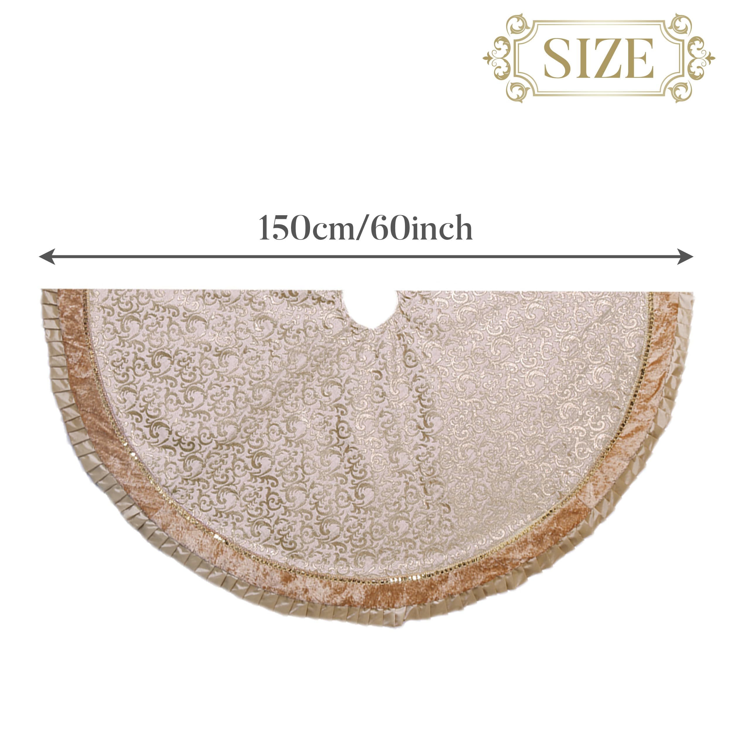Foto 4 | Falda Para Árbol De Navidad Valery Madelyn, Oro Blanco, 150 Cm - Venta Internacional.