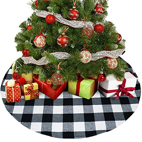 Foto 2 pulgar | Faldón Senneny Buffalo Plaid Para Árbol De Navidad, 122 Cm, Color Blanco Y Negro - Venta Internacional.