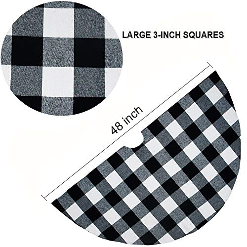 Foto 4 pulgar | Faldón Senneny Buffalo Plaid Para Árbol De Navidad, 122 Cm, Color Blanco Y Negro - Venta Internacional.