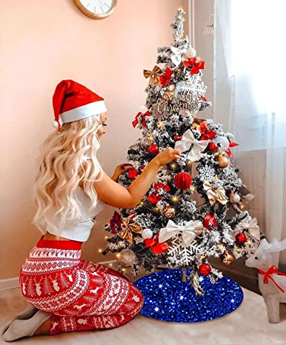 Foto 3 pulgar | Falda Para Árbol De Navidad Fuhsy De Terciopelo, Color Azul Real, 53 Cm De Diámetro - Venta Internacional.