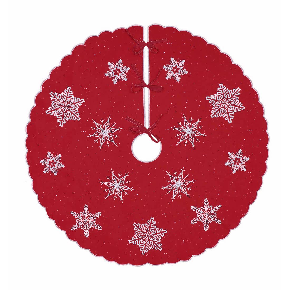 Foto 2 pulgar | Falda De Árbol De Navidad Con Copos De Nieve Bordados Simhomsen - Venta Internacional.