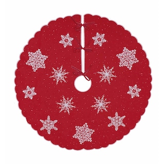 Foto 1 | Falda De Árbol De Navidad Con Copos De Nieve Bordados Simhomsen - Venta Internacional.