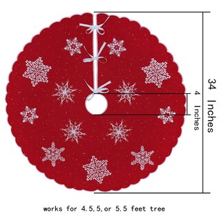 Foto 2 | Falda De Árbol De Navidad Con Copos De Nieve Bordados Simhomsen - Venta Internacional.