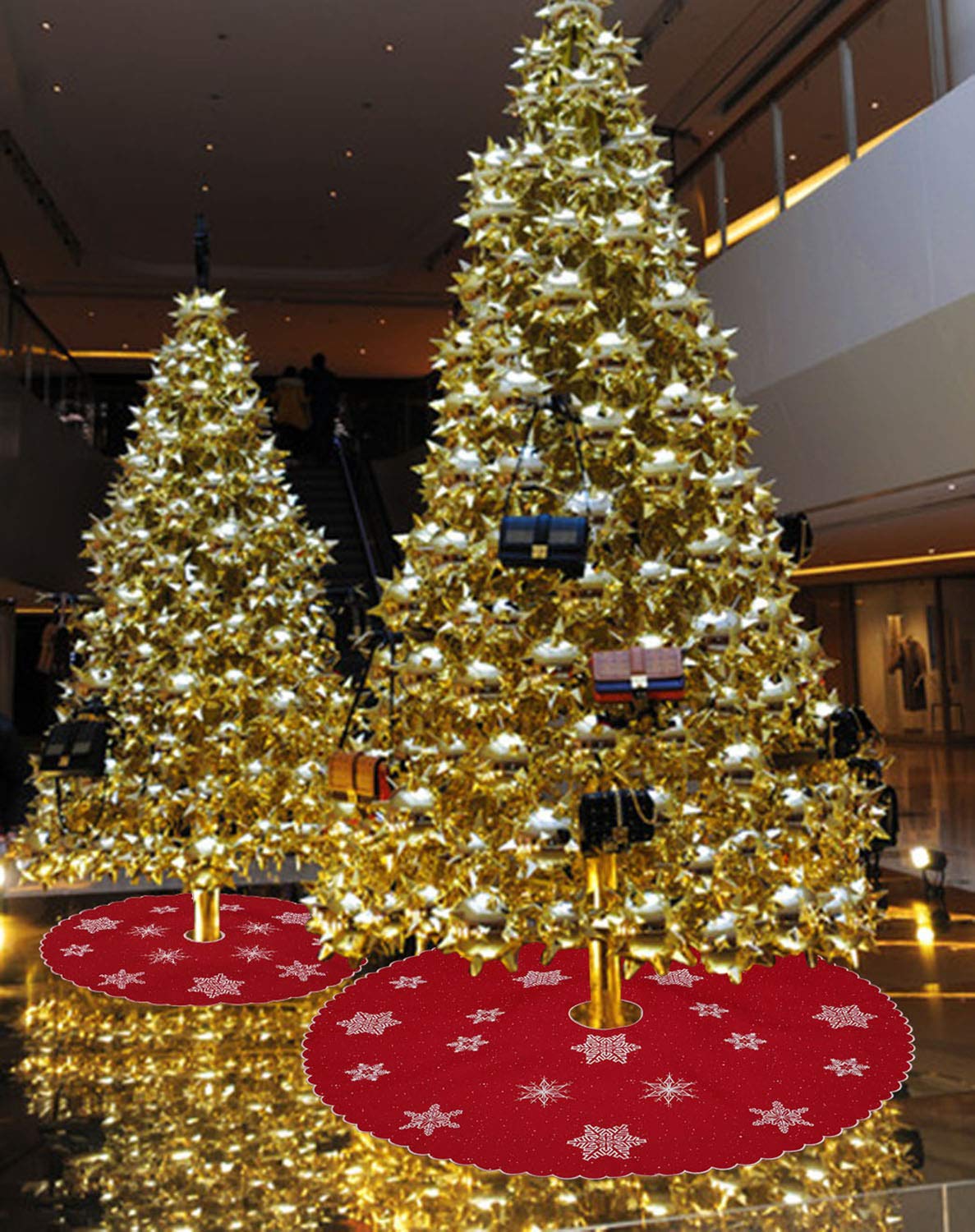 Foto 4 | Falda De Árbol De Navidad Con Copos De Nieve Bordados Simhomsen - Venta Internacional.