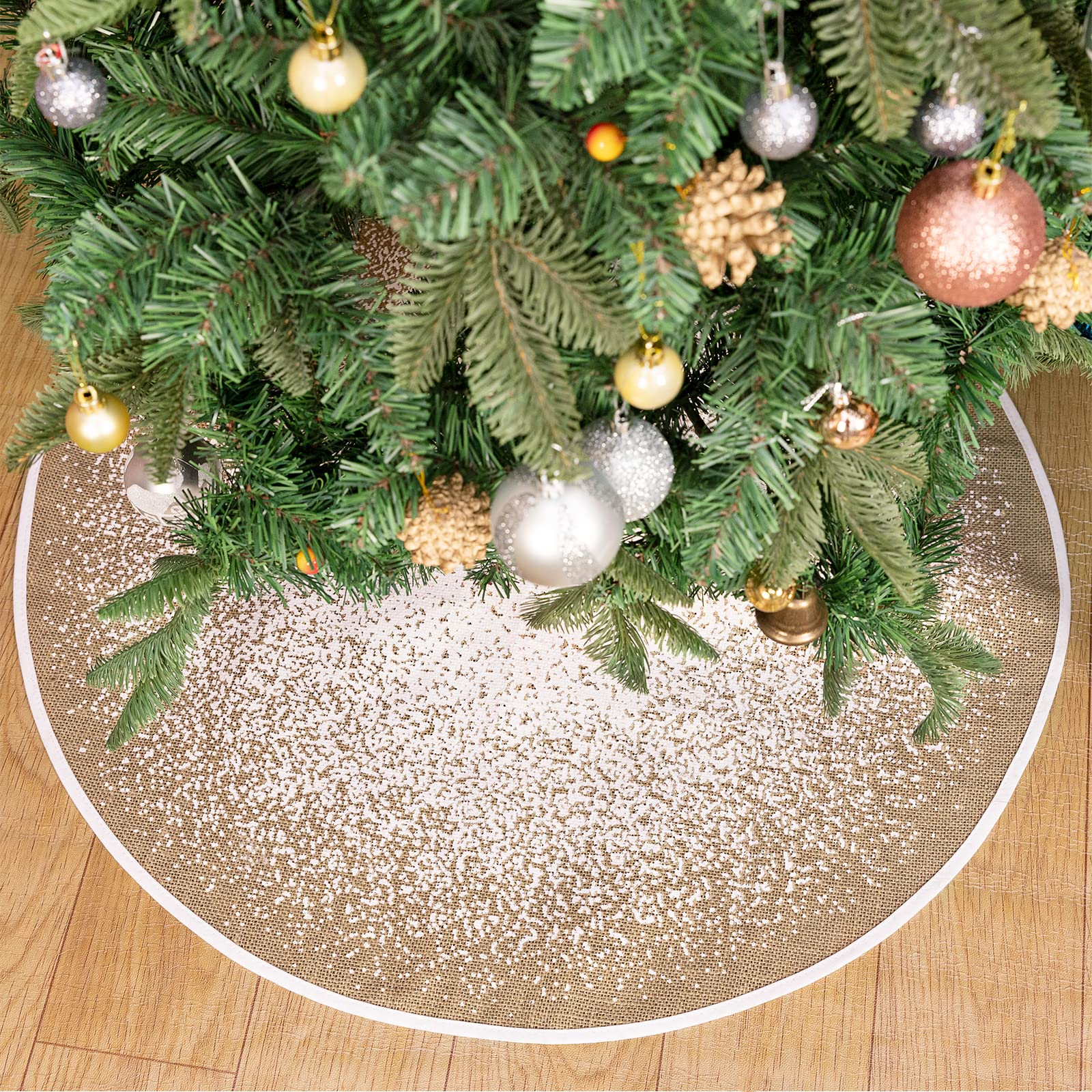 Foto 2 pulgar | Falda De Arpillera Hohotime Para Árbol De Navidad, 122 Cm De Diámetro - Venta Internacional.