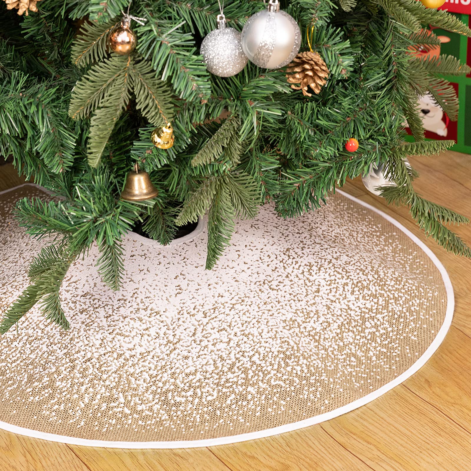 Foto 5 pulgar | Falda De Arpillera Hohotime Para Árbol De Navidad, 122 Cm De Diámetro - Venta Internacional.
