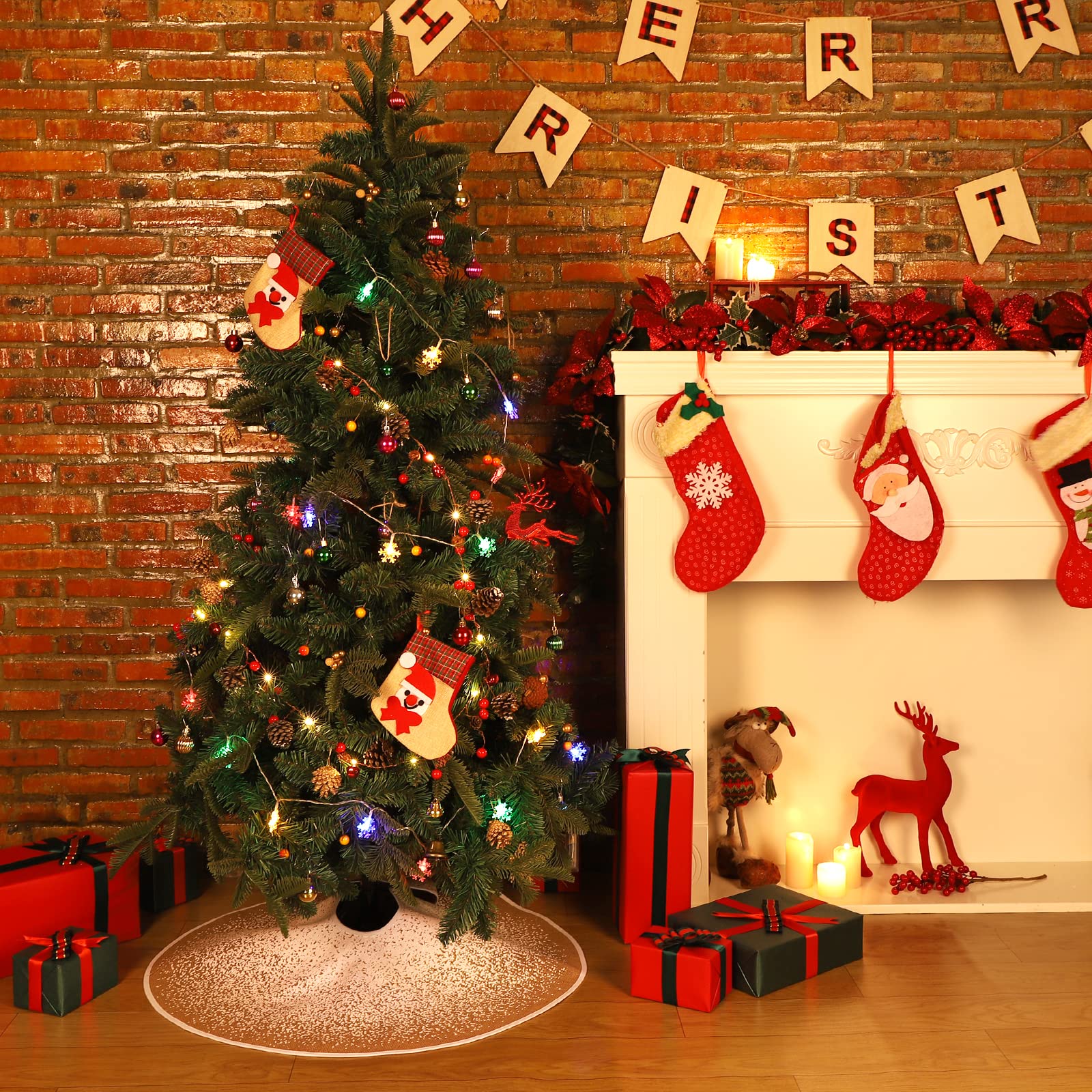 Foto 7 pulgar | Falda De Arpillera Hohotime Para Árbol De Navidad, 122 Cm De Diámetro - Venta Internacional.