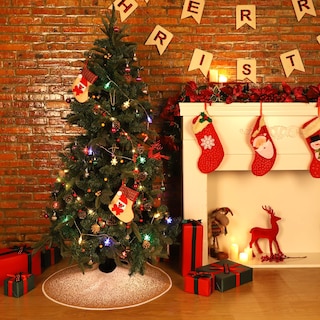 Foto 6 | Falda De Arpillera Hohotime Para Árbol De Navidad, 122 Cm De Diámetro - Venta Internacional.