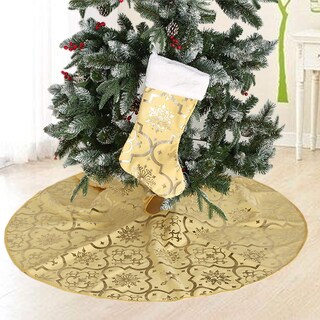 Foto 6 | Falda Para Árbol De Navidad Poise3ehome, Color Dorado, 122 Cm De Diámetro - Venta Internacional.