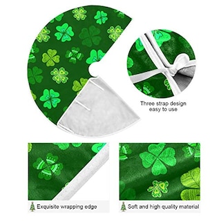 Foto 2 | Falda Para Árbol De Navidad Con Forma De Trébol Qilmy Para El Día De San Patricio, 90 Cm - Venta Internacional.