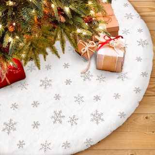 Foto 1 | Falda Para Árbol De Navidad Aerwo, Piel Sintética Blanca, 122 Cm De Diámetro - Venta Internacional.