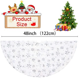 Foto 2 | Falda Para Árbol De Navidad Aerwo, Piel Sintética Blanca, 122 Cm De Diámetro - Venta Internacional.