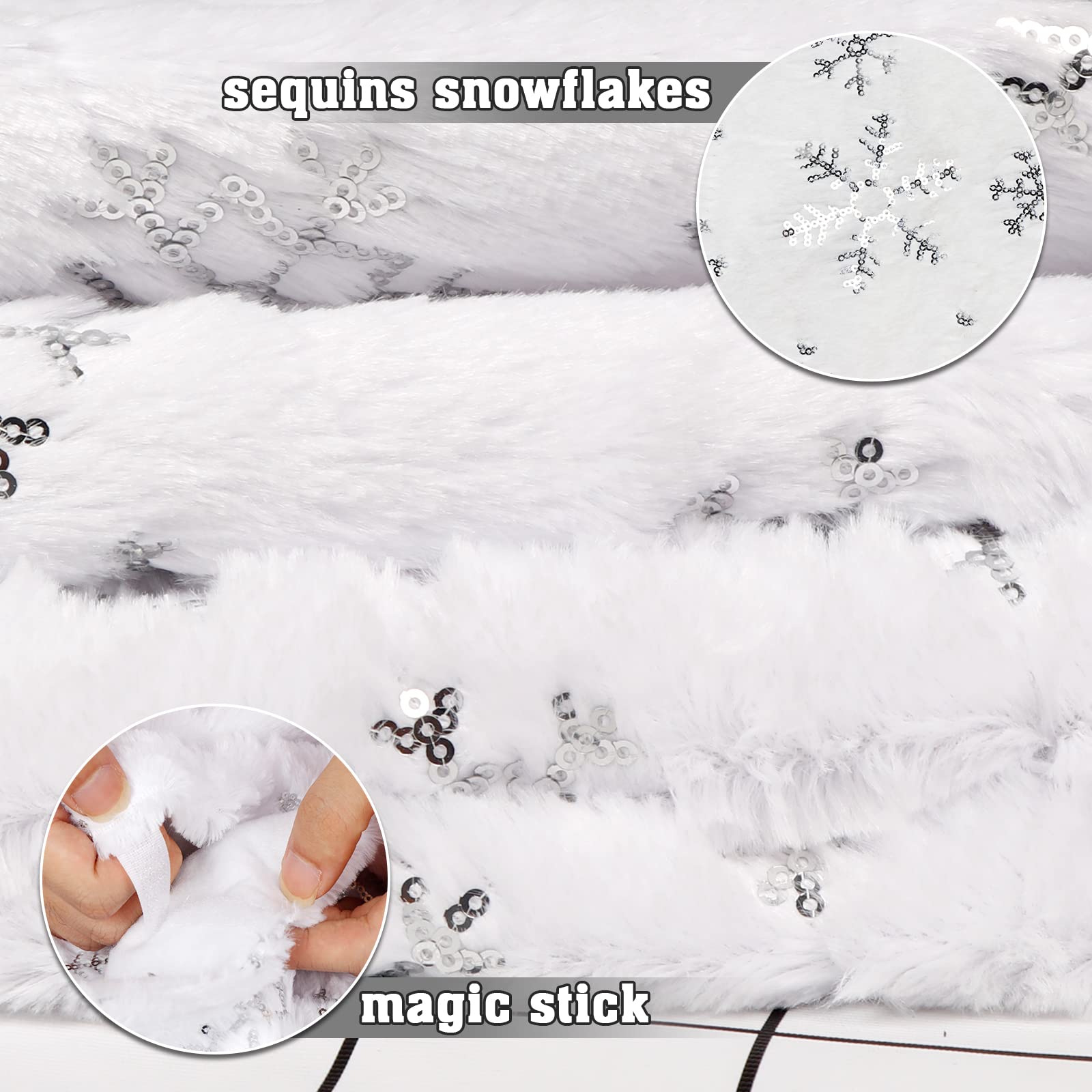 Foto 4 pulgar | Falda Para Árbol De Navidad Aerwo, Piel Sintética Blanca, 122 Cm De Diámetro - Venta Internacional.