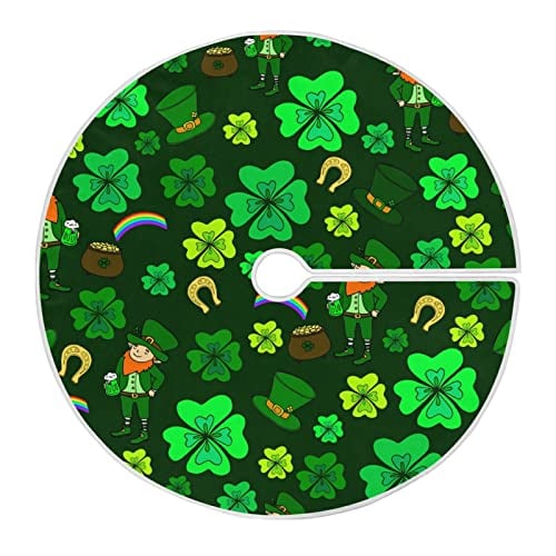 Falda De Árbol Moudou Para El Día De San Patricio, Trébol, Poliéster, 90 Cm/12 - Venta Internacional. $1,026