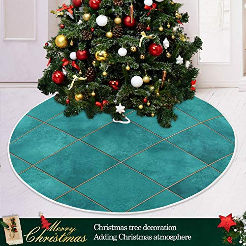 Foto 7 pulgar | Falda Para Árbol De Navidad Attx, Color Verde Azulado, Acuarela, 90 Cm - Venta Internacional.