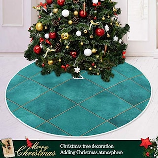 Foto 6 | Falda Para Árbol De Navidad Attx, Color Verde Azulado, Acuarela, 90 Cm - Venta Internacional.