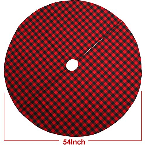 Foto 4 pulgar | Faldón Para Árbol De Navidad Sibosun Buffalo Plaid 137 Cm, Rojo Y Negro - Venta Internacional.