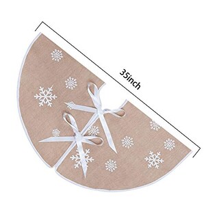 Foto 5 | Falda Para Árbol De Navidad Macting Countryside, Arpillera, Copo De Nieve - Venta Internacional.