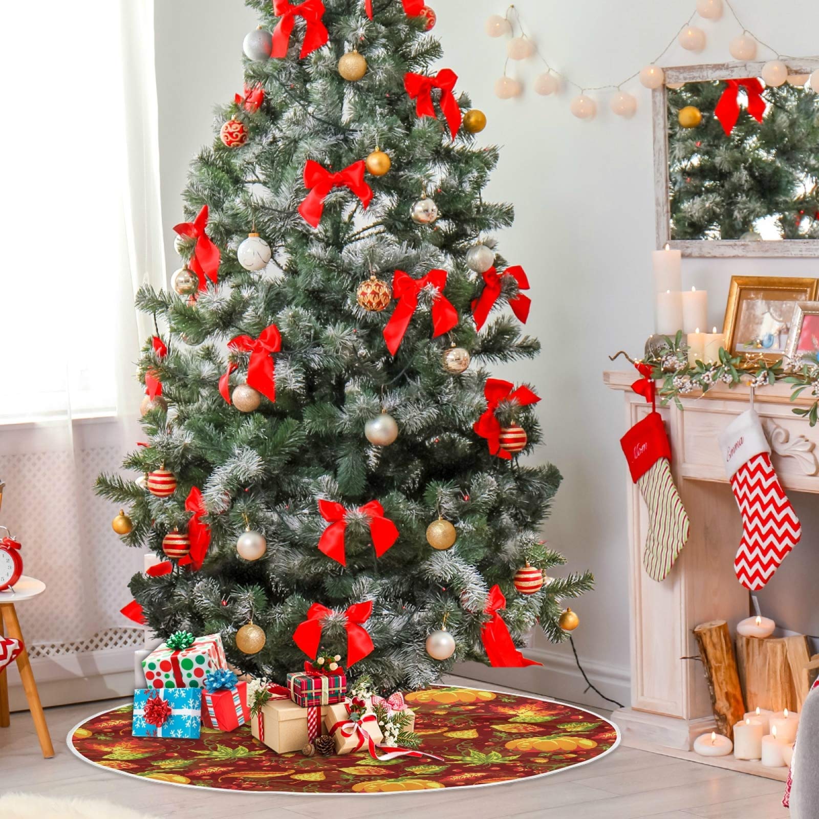 Foto 5 pulgar | Falda Decorativa Para Árbol De Navidad Alaza, 120 Cm De Diámetro - Venta Internacional.