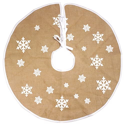 Falda Redonda De Bambú Para Árbol De Navidad, Diseño De Copos De Nieve, 31 Cm - Venta Internacional. $533