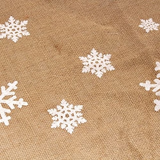 Foto 2 | Falda Redonda De Bambú Para Árbol De Navidad, Diseño De Copos De Nieve, 31 Cm - Venta Internacional.
